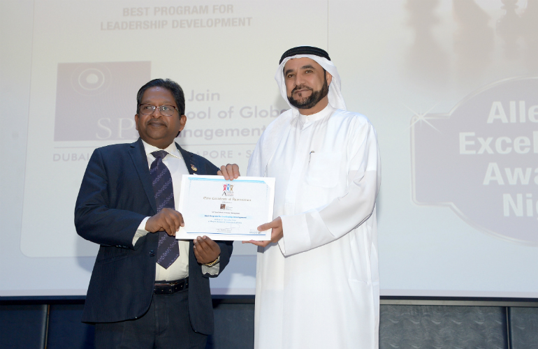 (Left to Right) Prof Christopher Abraham, Head of Campus (Dubai), SP Jain, and Dr Rashid Alleem, Founder & Executive Chairman of Alleem Knowledge Center