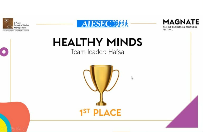 Hafsa Ahmed & Team from New York University Abu Dhabi win the 1st place in Involve